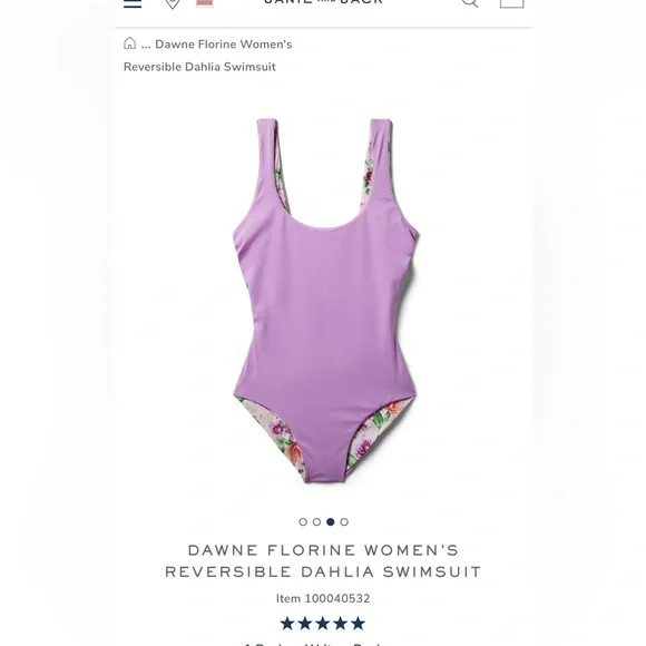 Janie and Jack Dawne Florine women’s reversible one piece swimsuit matching XS - Picture 6 of 9